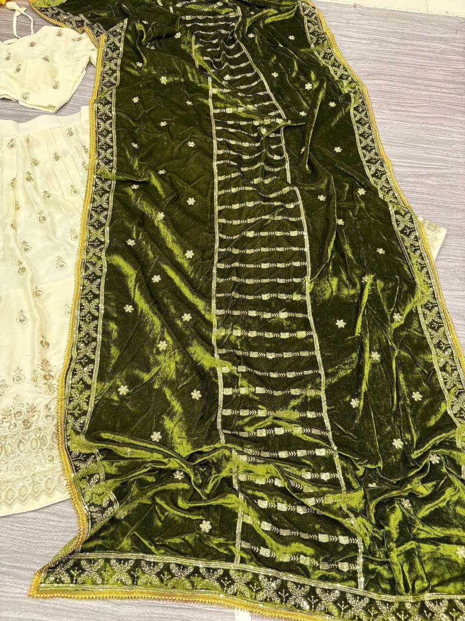 Chinon Silk Designer Traditional Embroidered Lehenga - MYLUXURY LANE ENTERPRISE
